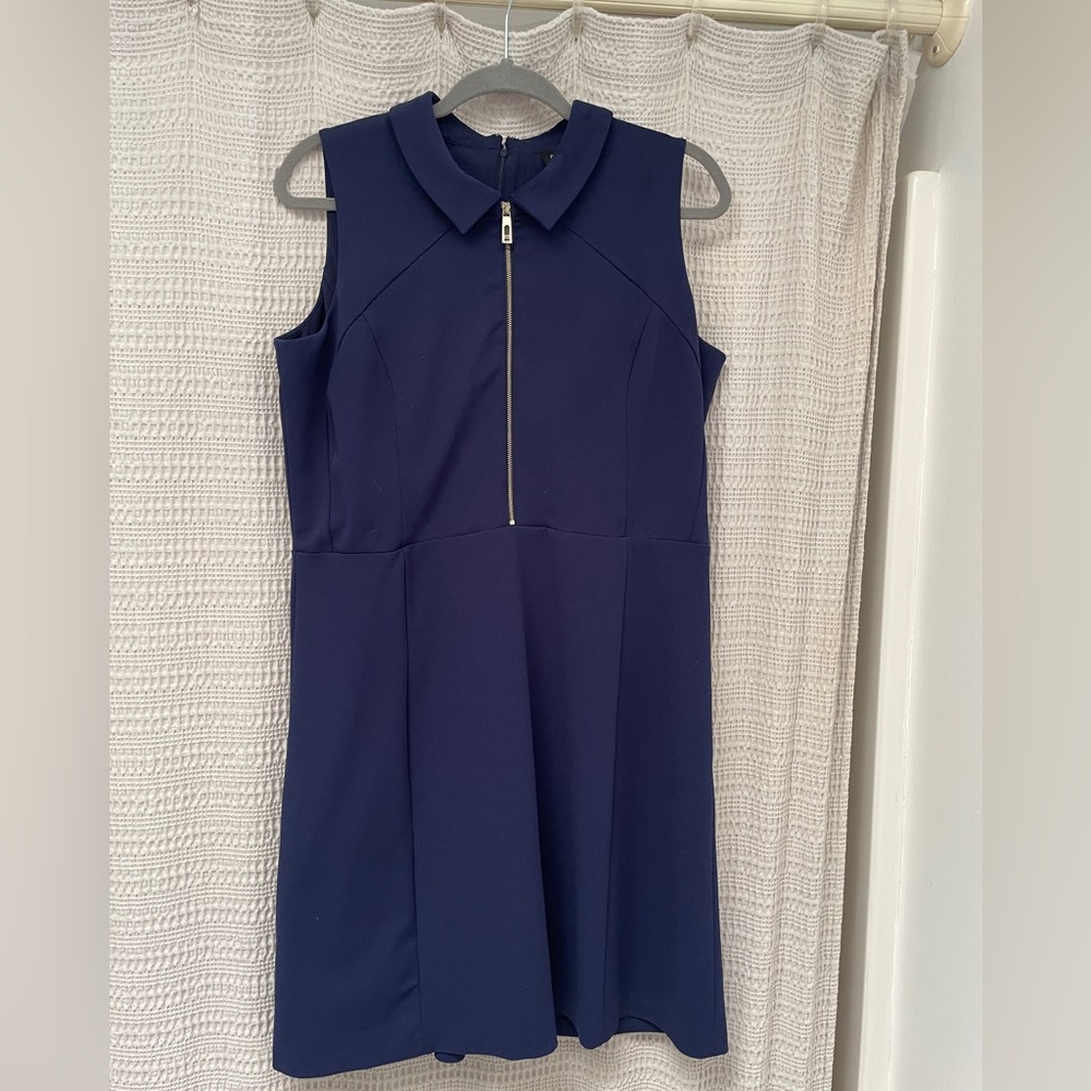 Ivanka Trump Dark Purple Zip-Front Dress